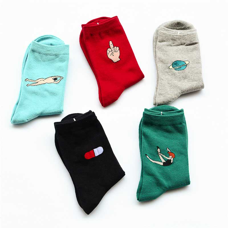 Printed Socks Women's Fashion (5 pairs) Printed Socks Women's Fashion (5 pairs)