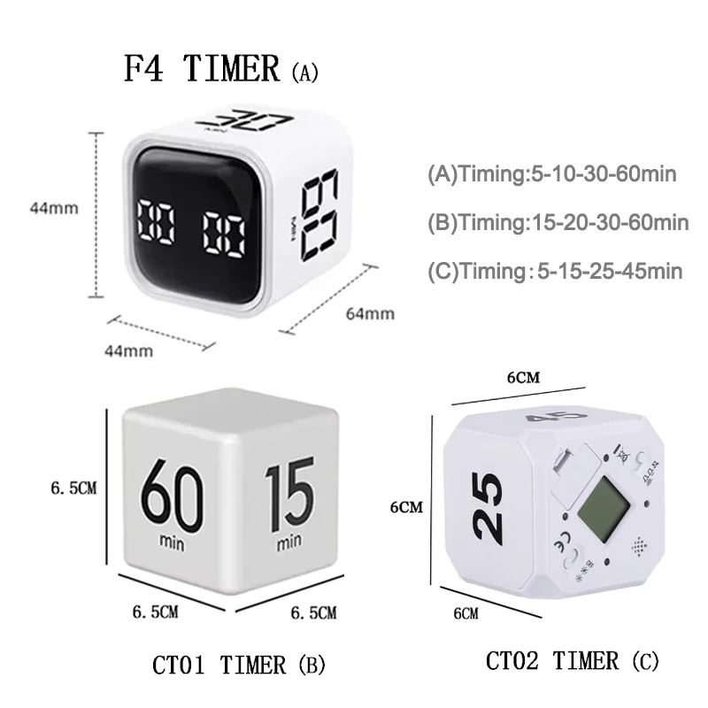 Productivity Cube Timer Gravity Sensor Flipping LED Display 4 Preset Time Dual Modes Countdown Cooking Study Mini Productivity Cube Timer Gravity Sensor Flipping LED Display 4 Preset Time Dual Modes Countdown Cooking Study Mini