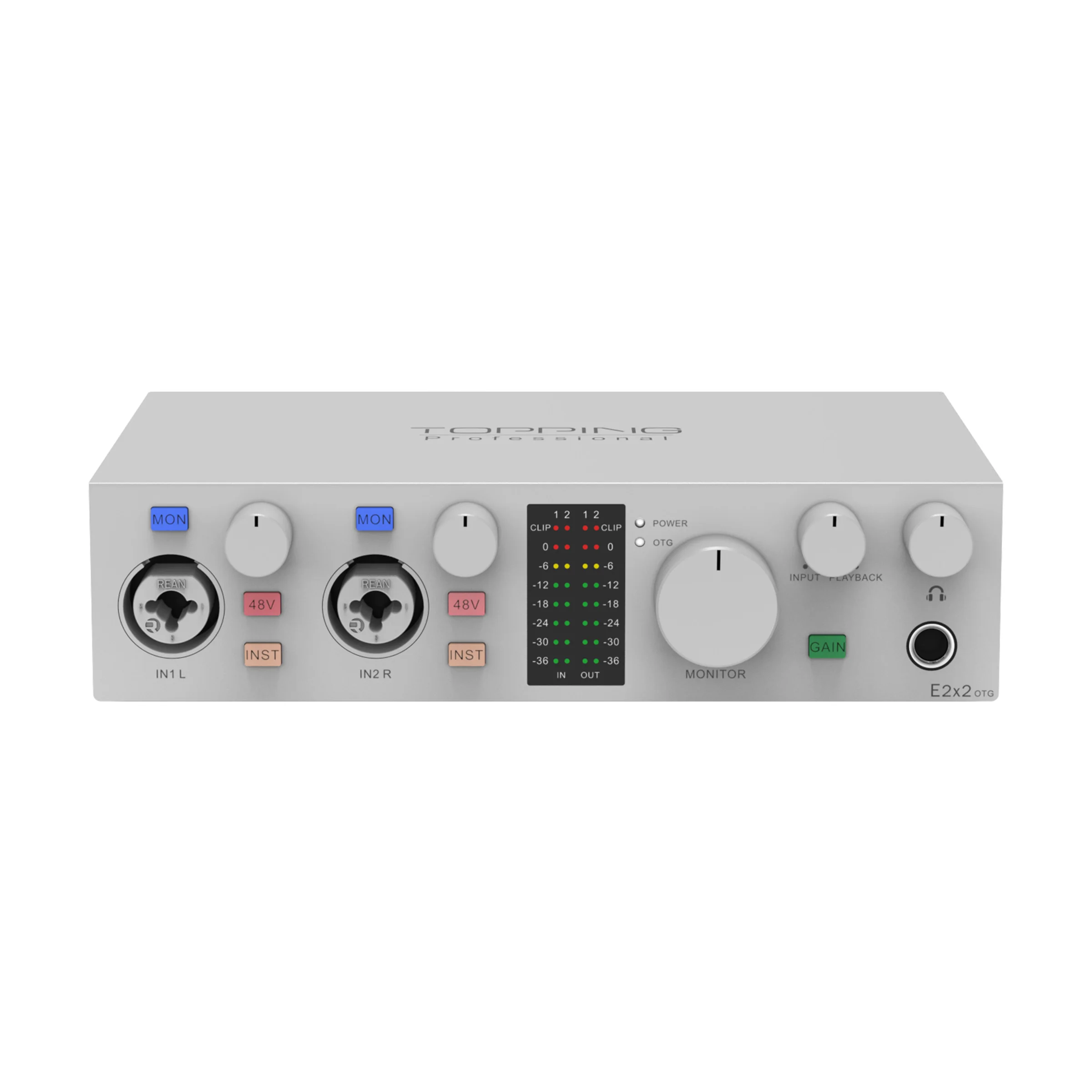 Professional Audio Interface 2 in 2 Out Sound Card 8 DAW and 6 LoopBack Channels SPDIF Output Expansion