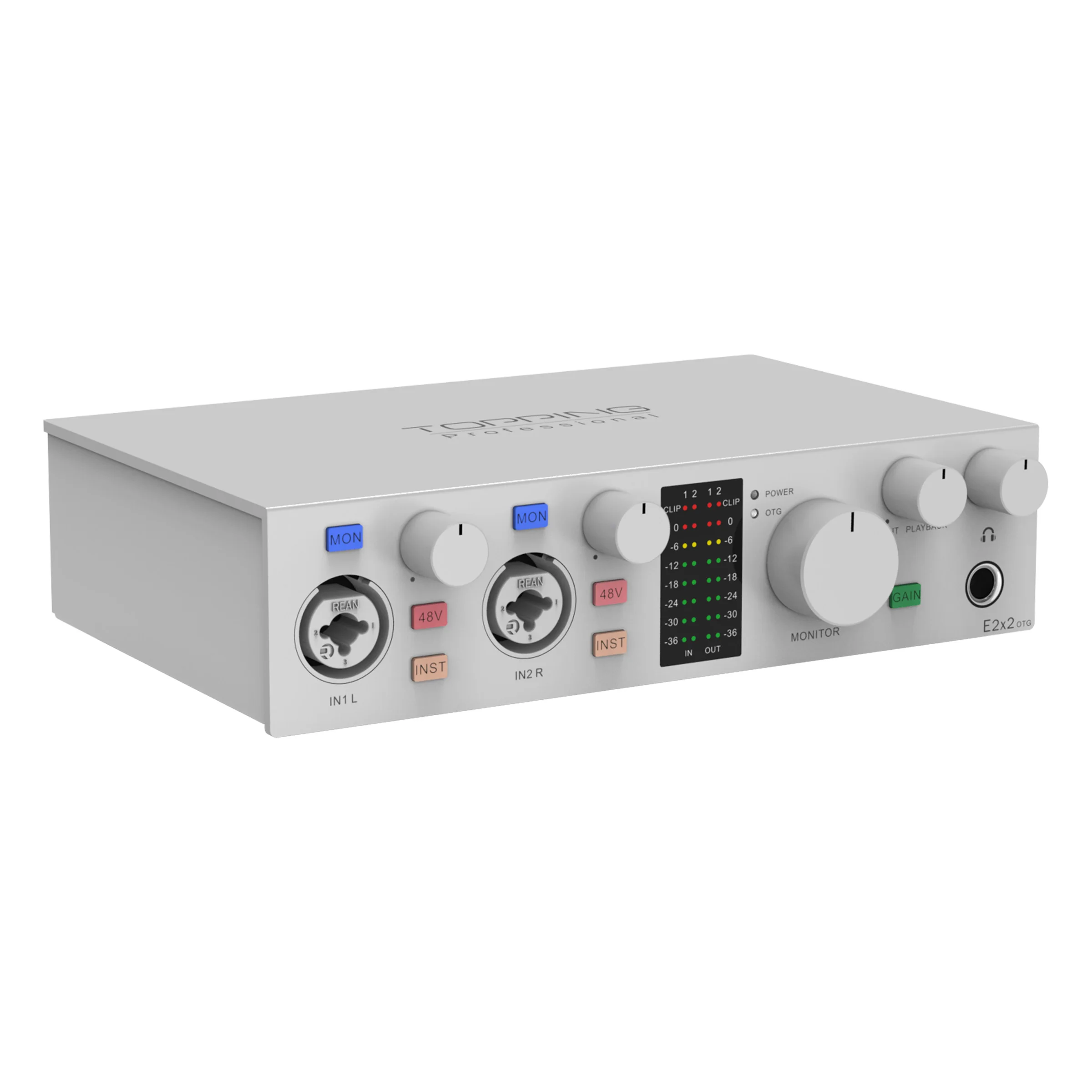 Professional Audio Interface 2 in 2 Out Sound Card 8 DAW and 6 LoopBack Channels SPDIF Output Expansion