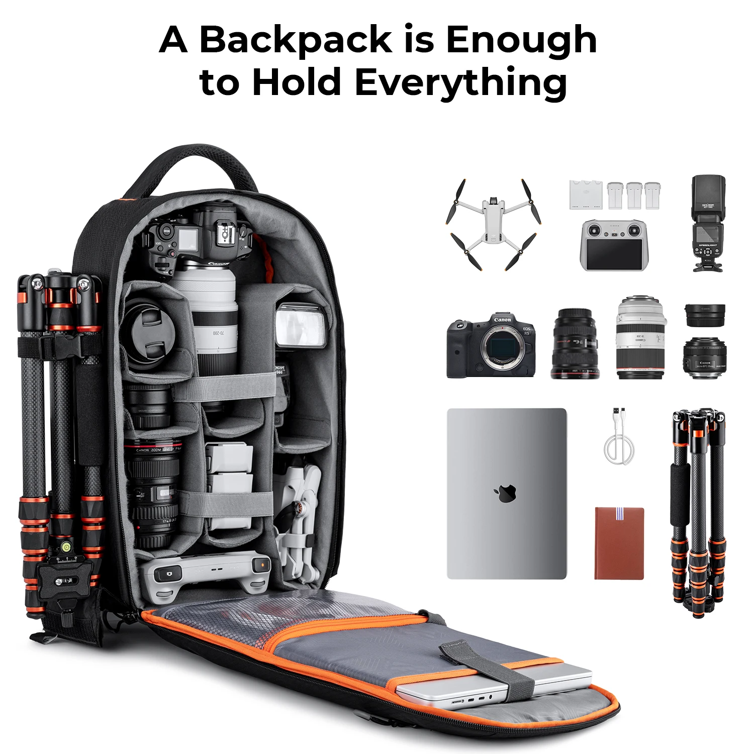 Professional Camera Backpack Large Capacity Waterproof Photography Bag DSLR Camera 15.6″ Laptop Tripod Bags