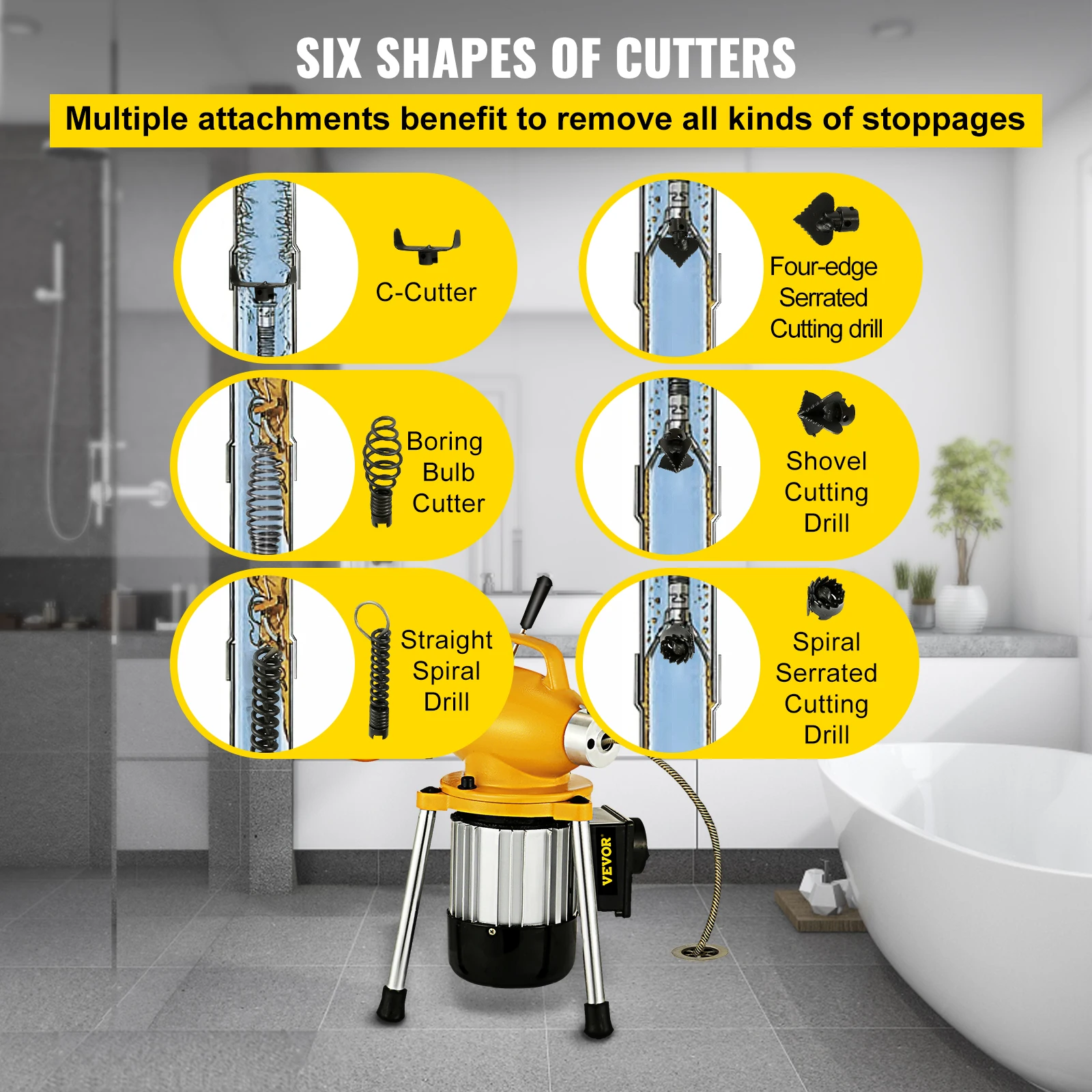 Professional Dredge Machine 400W Electric Pipe Plunger Household Sink Sewer Toilet Blockage Tube Unblocker Cleaning Professional Dredge Machine 400W Electric Pipe Plunger Household Sink Sewer Toilet Blockage Tube Unblocker Cleaning