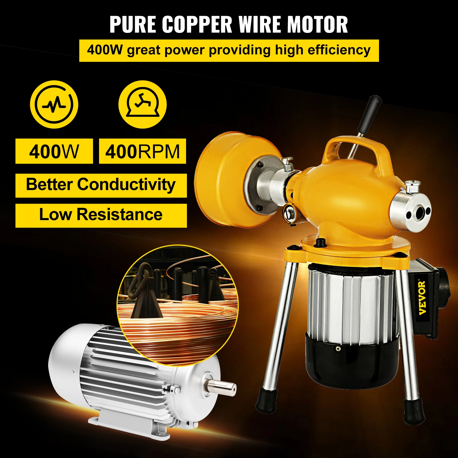 Professional Dredge Machine 400W Electric Pipe Plunger Household Sink Sewer Toilet Blockage Tube Unblocker Cleaning Professional Dredge Machine 400W Electric Pipe Plunger Household Sink Sewer Toilet Blockage Tube Unblocker Cleaning