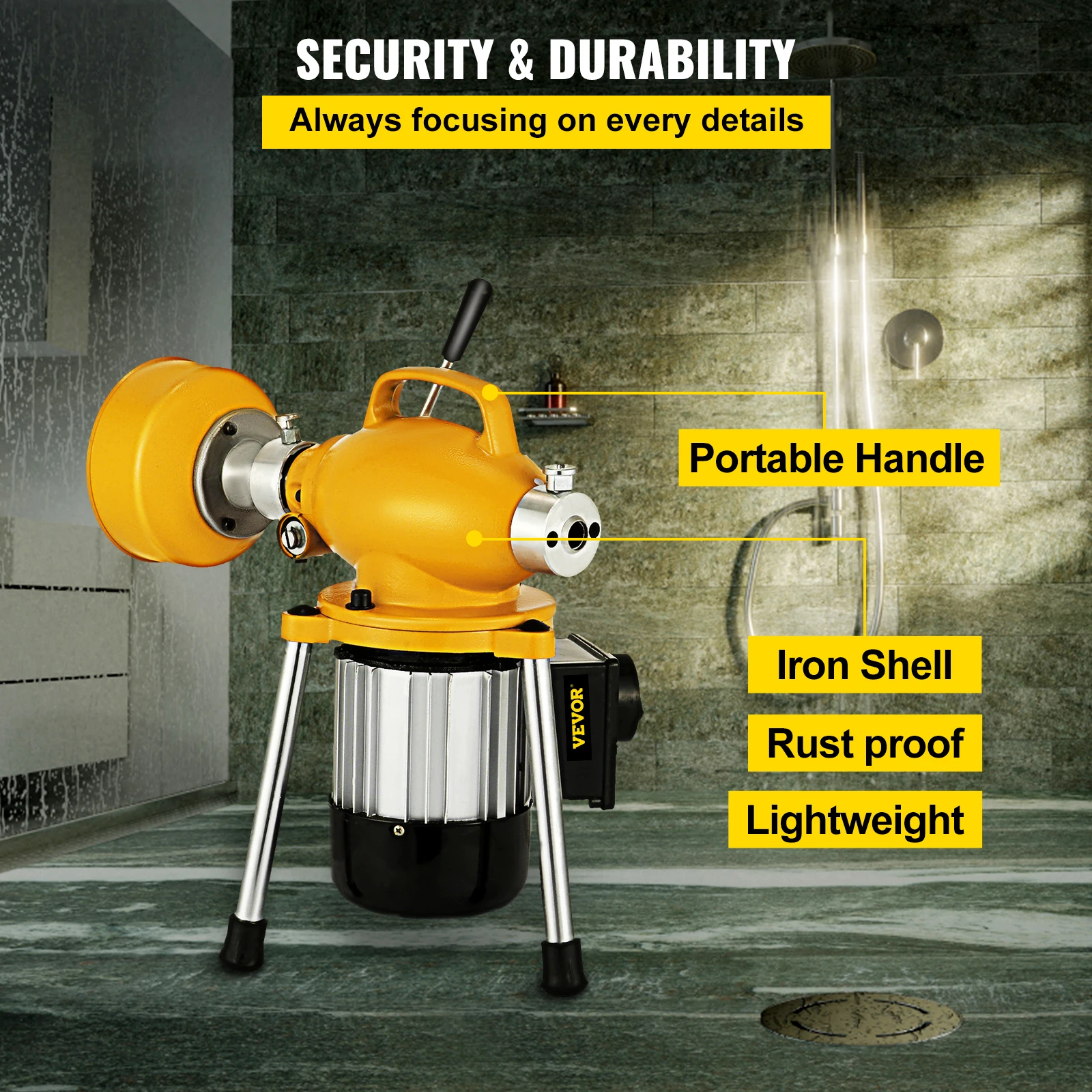 Professional Dredge Machine 400W Electric Pipe Plunger Household Sink Sewer Toilet Blockage Tube Unblocker Cleaning Professional Dredge Machine 400W Electric Pipe Plunger Household Sink Sewer Toilet Blockage Tube Unblocker Cleaning