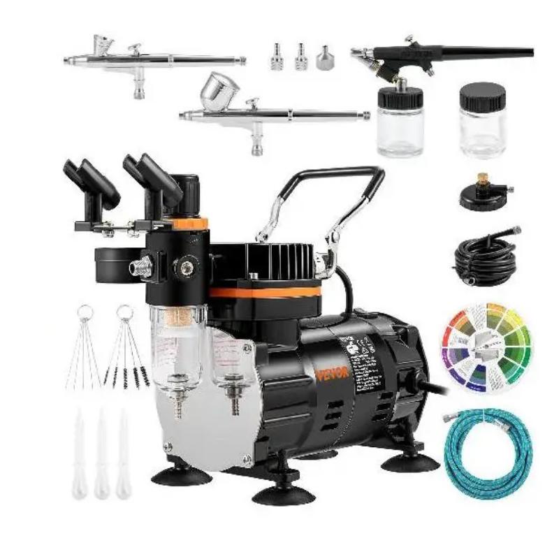 Professional Dual-Action Airbrush Kit 120W Electric Spray Gun Air Brush Painting Set Art Nail Tattoo Makeup Model Professional Dual-Action Airbrush Kit 120W Electric Spray Gun Air Brush Painting Set Art Nail Tattoo Makeup Model