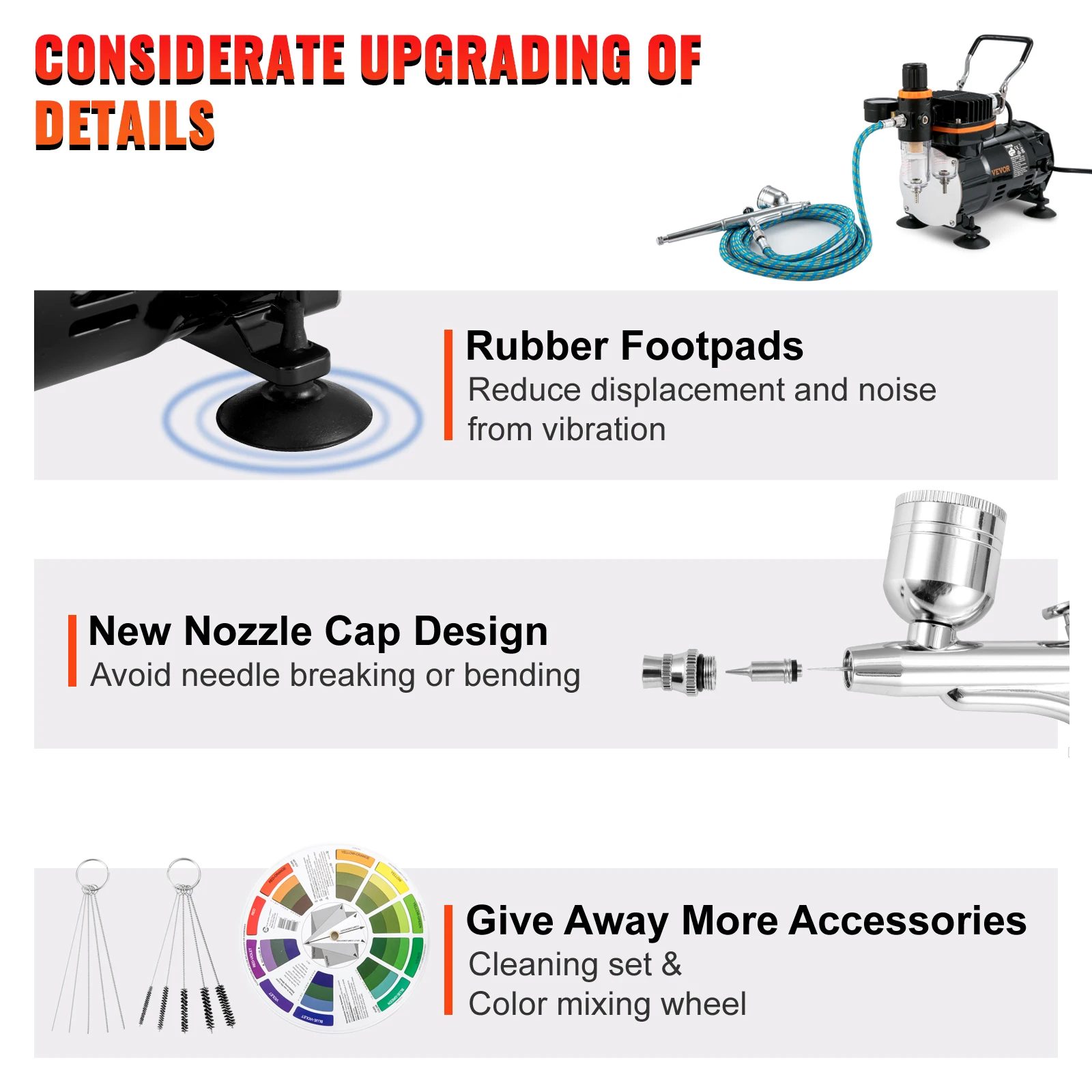 Professional Dual-Action Airbrush Kit 120W Electric Spray Gun Air Brush Painting Set Art Nail Tattoo Makeup Model Professional Dual-Action Airbrush Kit 120W Electric Spray Gun Air Brush Painting Set Art Nail Tattoo Makeup Model