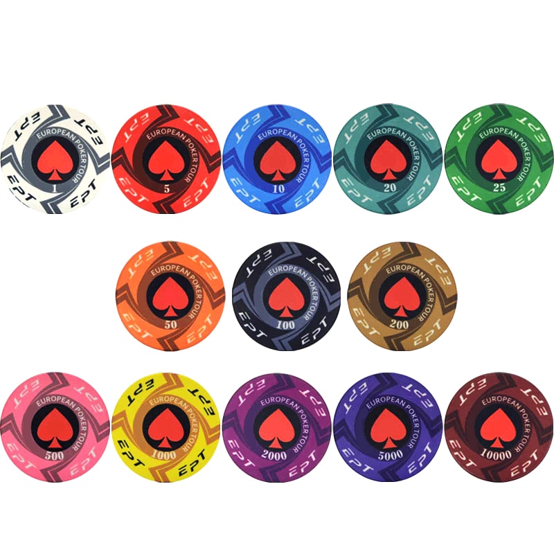 Professional EPT Ceramic Poker Chips (10 pcs) Professional EPT Ceramic Poker Chips (10 pcs)