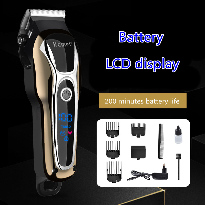 Professional Hair Clipper Rechargeable Trimmer Men Electric Cutter Hair Cutting Machine LCD Cordless Beard Trimmer Professional Hair Clipper Rechargeable Trimmer Men Electric Cutter Hair Cutting Machine LCD Cordless Beard Trimmer