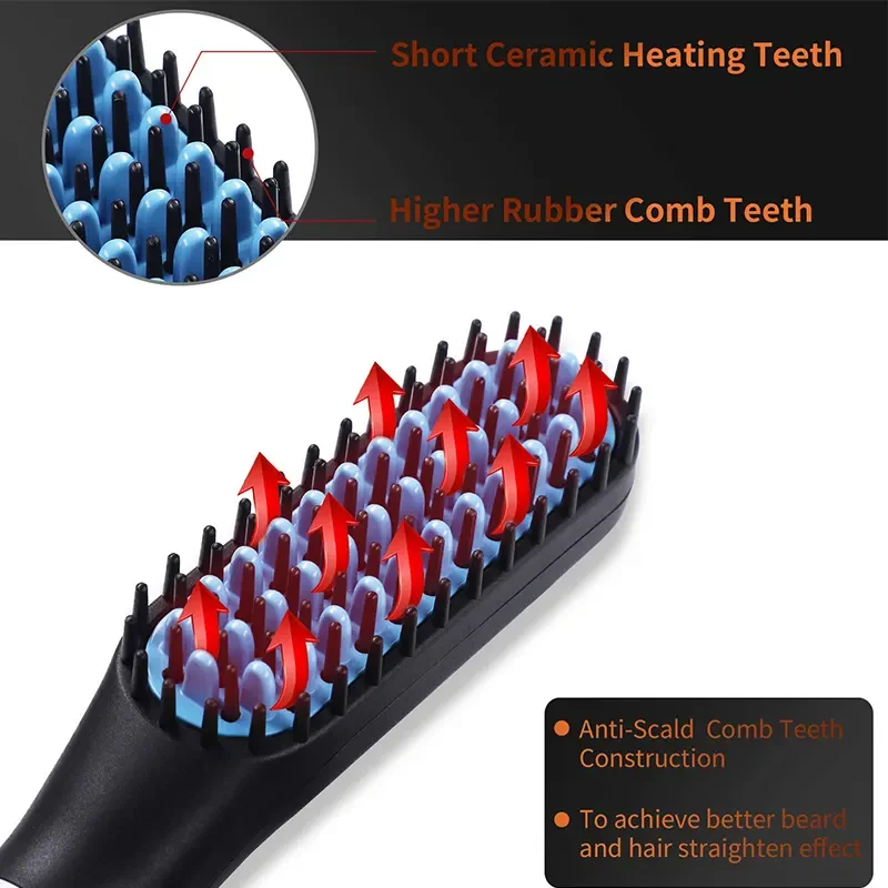 Professional Hair Comb Brush Beard Straightener Multifunctional Hair Straightening Comb Hair Curler Fast Heating Professional Hair Comb Brush Beard Straightener Multifunctional Hair Straightening Comb Hair Curler Fast Heating