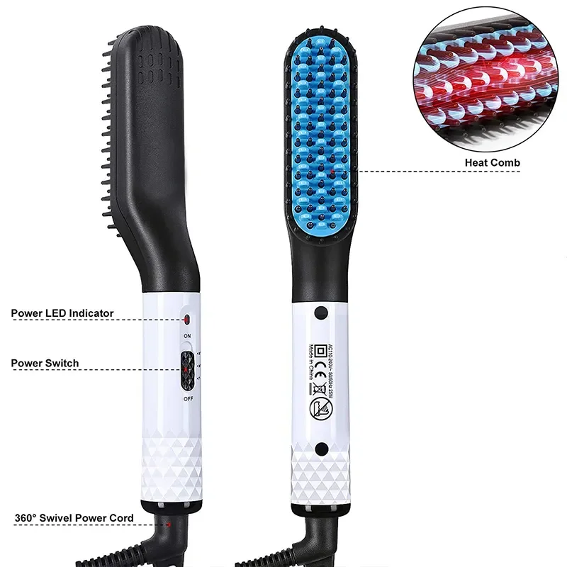 Professional Hair Comb Brush Beard Straightener Multifunctional Hair Straightening Comb Hair Curler Fast Heating Professional Hair Comb Brush Beard Straightener Multifunctional Hair Straightening Comb Hair Curler Fast Heating
