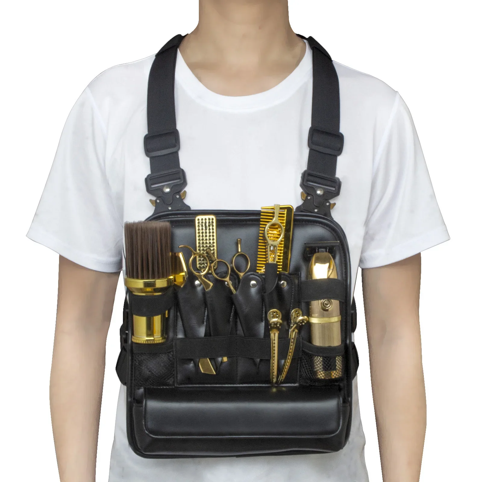 Professional Hair Cutting Scissors Tools Storage Holder Functional Leather Barber Chest Rigs Bag For Hairdresser Pet Professional Hair Cutting Scissors Tools Storage Holder Functional Leather Barber Chest Rigs Bag For Hairdresser Pet