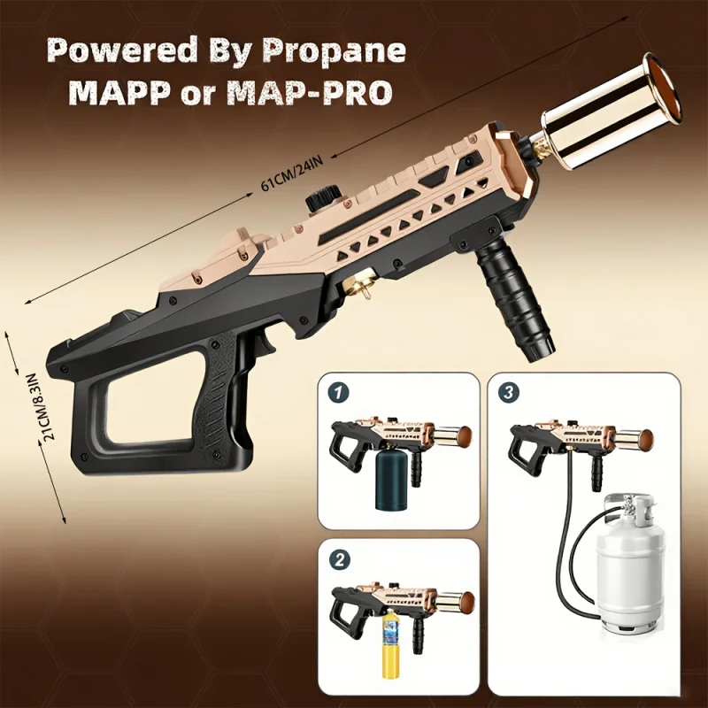 Professional Heavy Duty Propane Spray Gun with Adjustable Flame Control and Piezoelectric Ignition