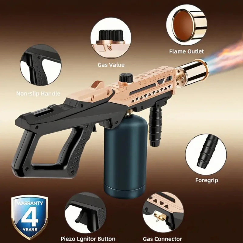 Professional Heavy Duty Propane Spray Gun with Adjustable Flame Control and Piezoelectric Ignition