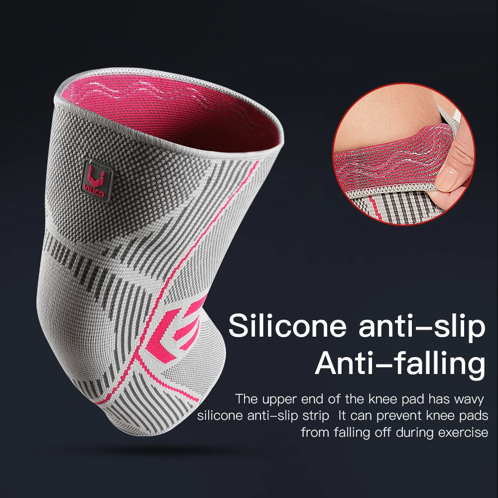 Professional Knee Support Compression Knee Sleeve Anti Slip Silicone Knee Braces for Knee Pain Meniscus Tear