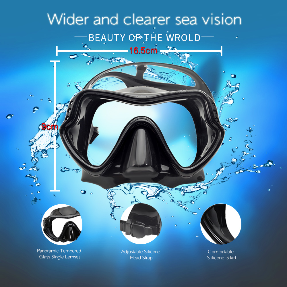 Professional Scuba Diving Masks Snorkeling Set Adult Silicone Skirt Anti-Fog Goggles Glasses Swimming Pool Equipment