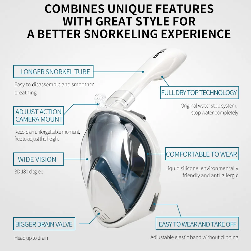 Professional Snorkeling Diving Mask Underwater Scuba Full Face Snorkel Mask Anti Fog Goggles for Adult Swimming Professional Snorkeling Diving Mask Underwater Scuba Full Face Snorkel Mask Anti Fog Goggles for Adult Swimming