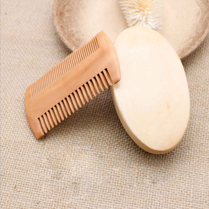Professional Soft Boar Bristle Wood Beard Brush Hairdresser Shaving Brush Comb Men Mustache Comb Kit With Gift Bag Hair