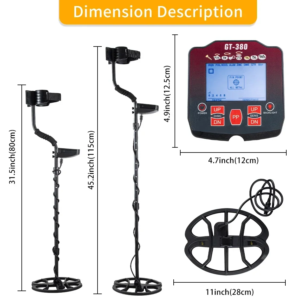 Professional Underground Gold Metal Detector 400 Scanner Finder Digger Waterproof 11″ Coil Tool Professional Underground Gold Metal Detector 400 Scanner Finder Digger Waterproof 11″ Coil Tool