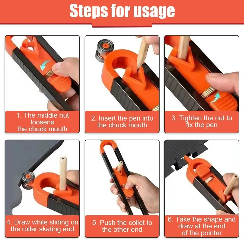 Profile Scribing Ruler Contour Gauge with Lock Adjustable Locking Precise Woodworking Measuring Gauge Profile Duplicator Profile Scribing Ruler Contour Gauge with Lock Adjustable Locking Precise Woodworking Measuring Gauge Profile Duplicator