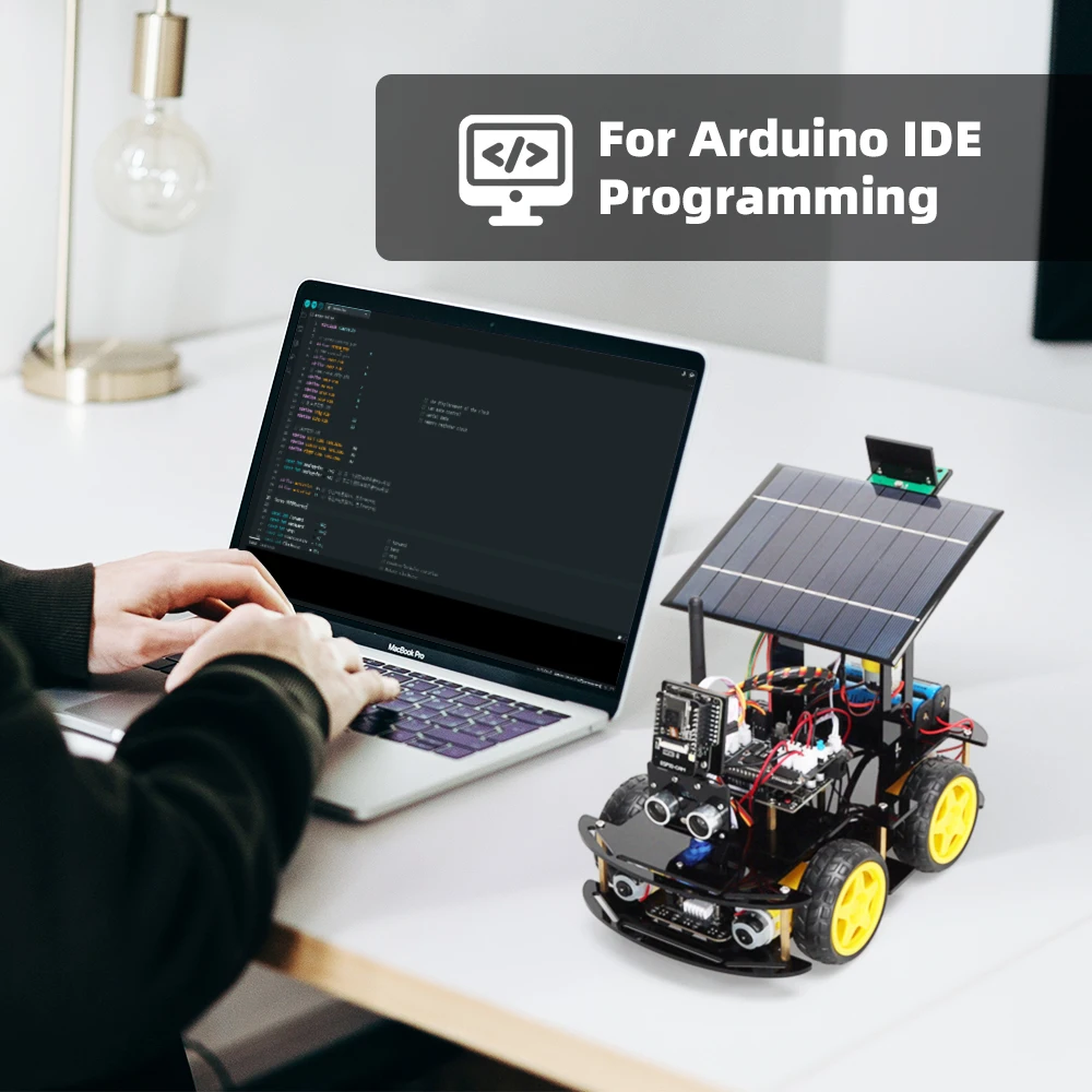 Programmable Robot Car Kit for Arduino Profesional ESP32 Cam Solar Tracking and Charging Set DIY Electronics Project Programmable Robot Car Kit for Arduino Profesional ESP32 Cam Solar Tracking and Charging Set DIY Electronics Project
