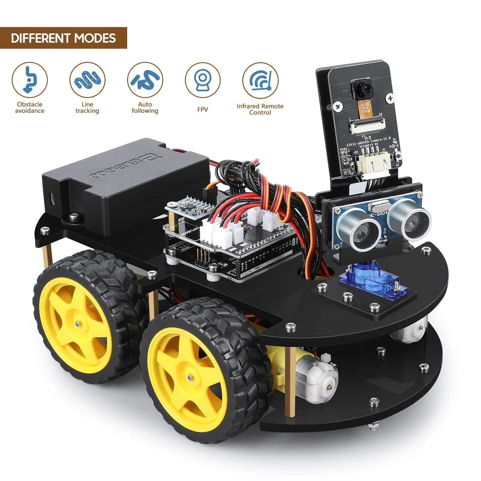 Project Smart Robot Car Kit V4, Intelligent and Educational Toy Car Robotic Kit for Arduino Learner DIY Kit Project Smart Robot Car Kit V4, Intelligent and Educational Toy Car Robotic Kit for Arduino Learner DIY Kit