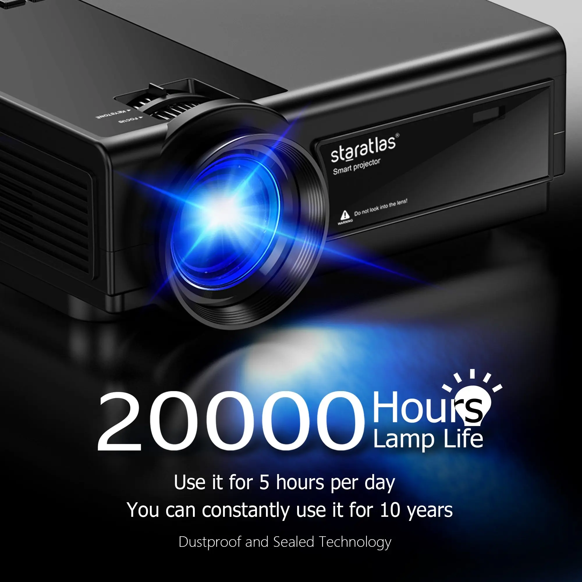 Projector With WiFi And BT 5G Native 1080P Home Theater Video Portable Outdoor Projector Compatible With USB VGA HDMI