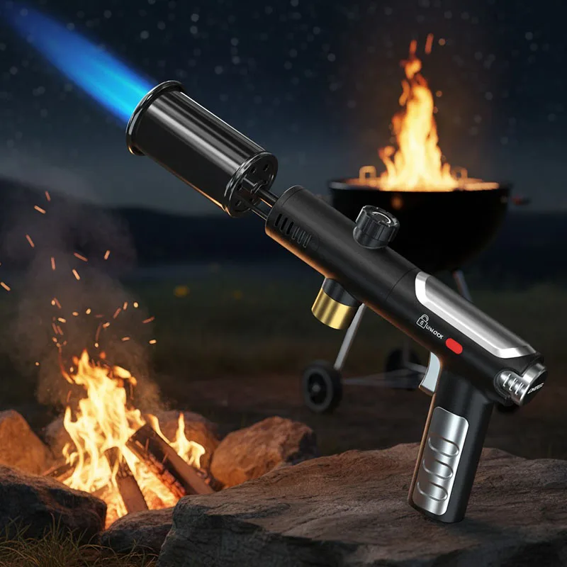 Propane Torch High Heat Torch Gun with Adjustable Flame Safety Lock for BBQ Grilling Charcoal Outdoor camping firewood Propane Torch High Heat Torch Gun with Adjustable Flame Safety Lock for BBQ Grilling Charcoal Outdoor camping firewood