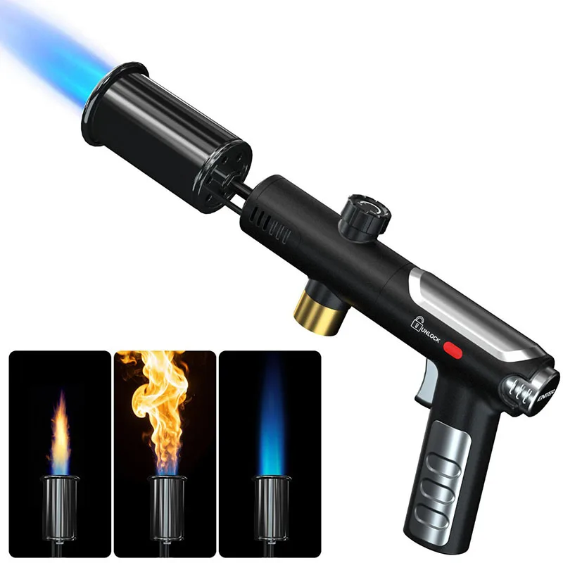 Propane Torch High Heat Torch Gun with Adjustable Flame Safety Lock for BBQ Grilling Charcoal Outdoor camping firewood