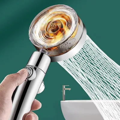 Propeller Shower Head Rainfall High Preassure Water Saving Bathroom Shower Accessary Pressurized Nozzle Universal