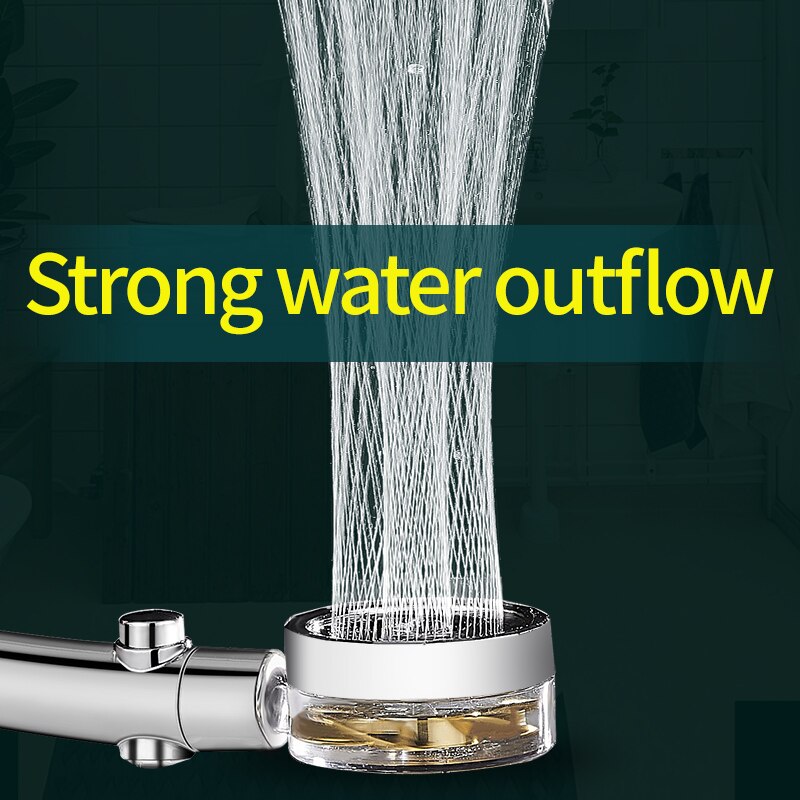 Propeller Shower Head Rainfall High Preassure Water Saving Bathroom Shower Accessary Pressurized Nozzle Universal