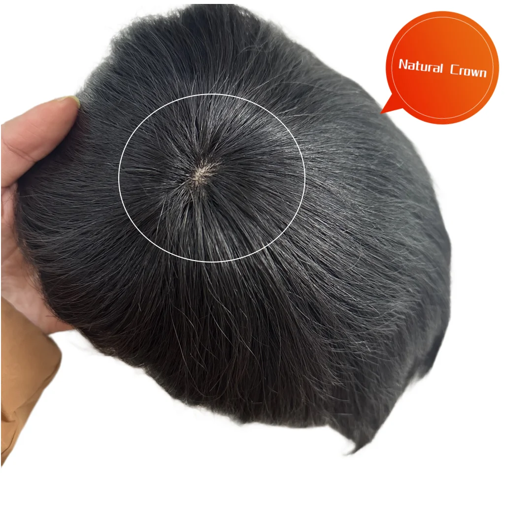 Prosthetic Hair Male 100% Human Hair Toupee Wigs for Man Replacement System Men's WIg Real Hair for Baldness Cover