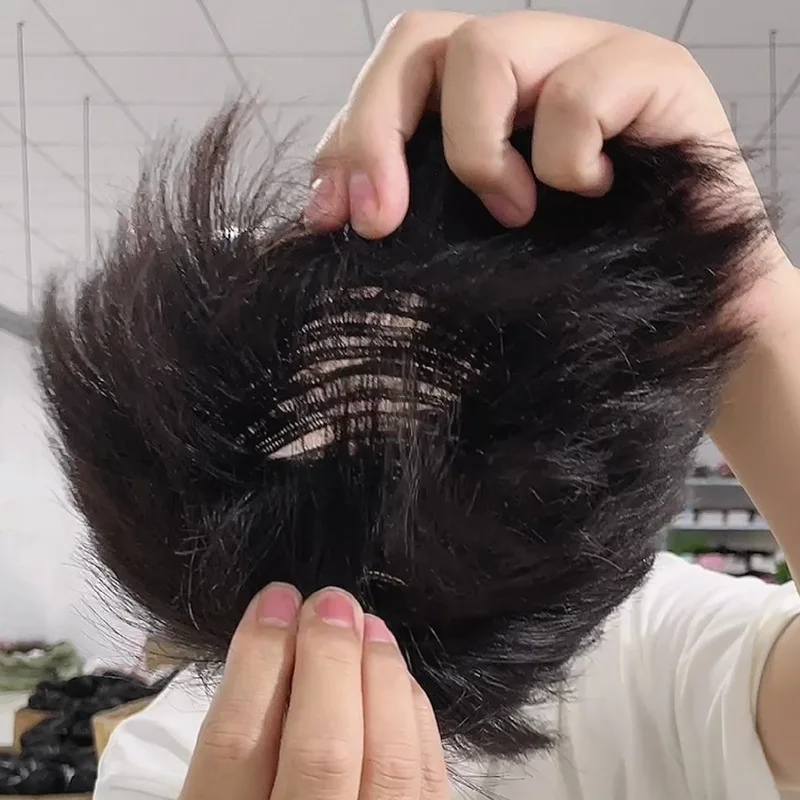 Prosthetic Hair Male 100% Human Hair Toupee Wigs for Man Replacement System Men's WIg Real Hair for Baldness Cover