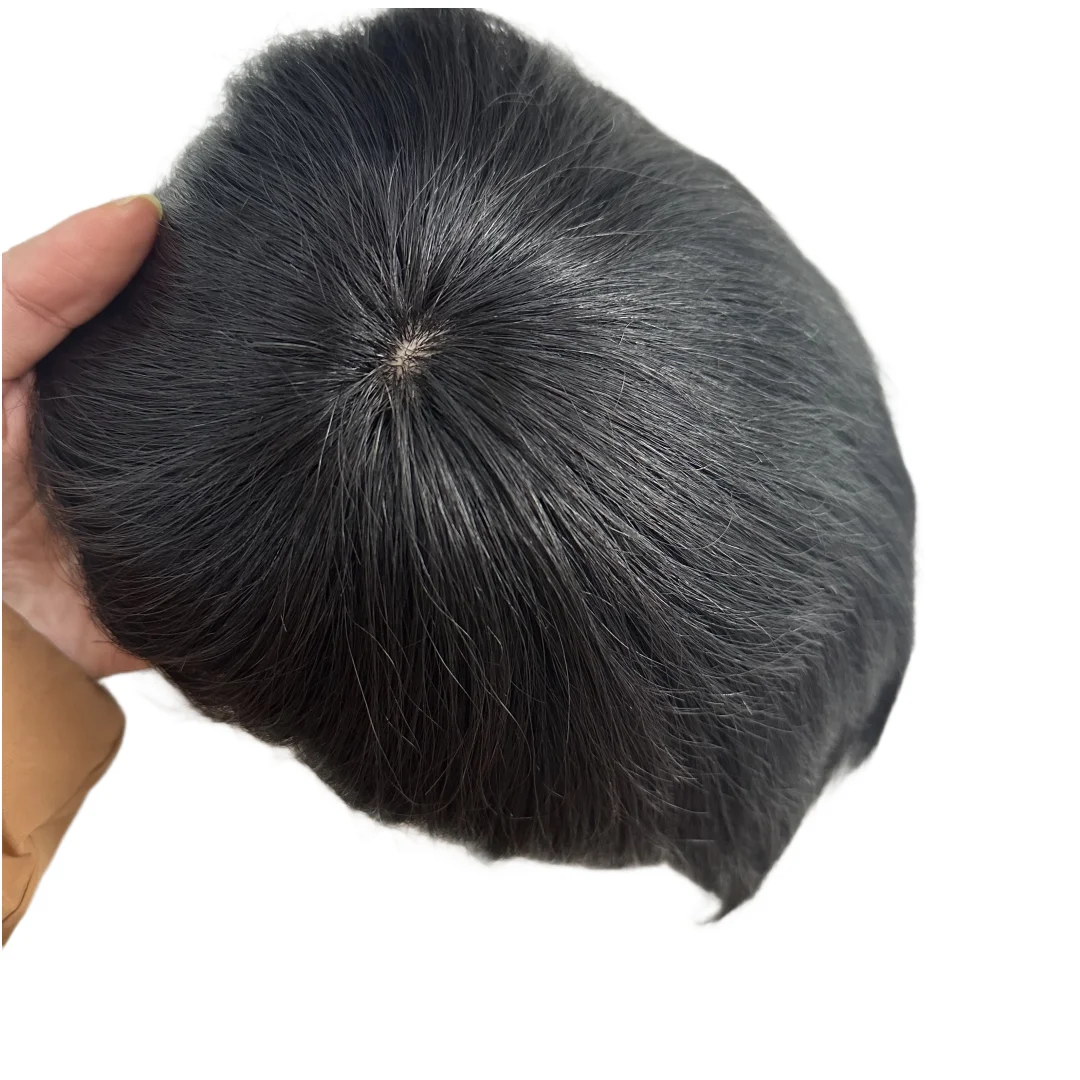 Prosthetic Hair Male 100% Human Hair Toupee Wigs for Man Replacement System Men's WIg Real Hair for Baldness Cover