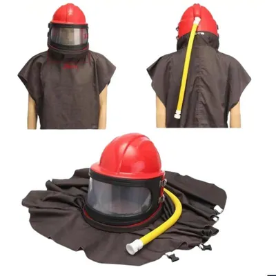 Protective Sandblasting Helmet, High-Auality ABS Dust Mask, Sandblasting Protector with Temperature Adjustment Device