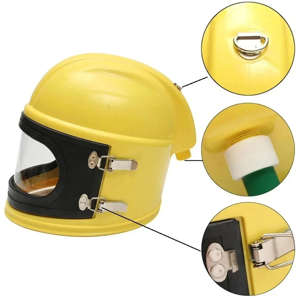 Protective Sandblasting Helmet, High-Auality ABS Dust Mask, Sandblasting Protector with Temperature Adjustment Device