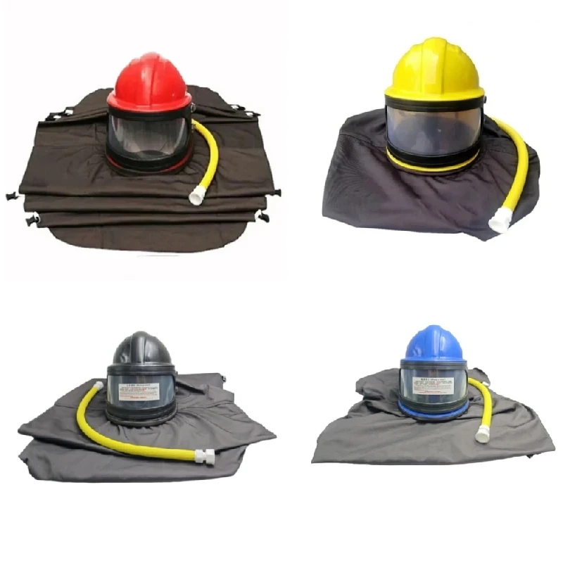 Protective Sandblasting Helmet, High-Auality ABS Dust Mask, Sandblasting Protector with Temperature Adjustment Device