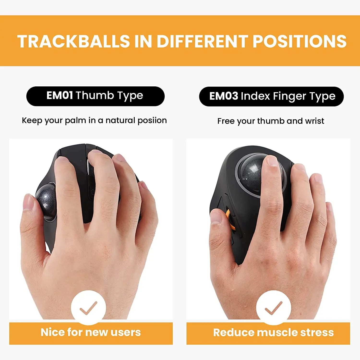 ProtoArc Wireless Index Finger Trackball Mouse Rechargeable RGB Rollerball BT 2.4g Mice for Computer Laptop 3 Device ProtoArc Wireless Index Finger Trackball Mouse Rechargeable RGB Rollerball BT 2.4g Mice for Computer Laptop 3 Device