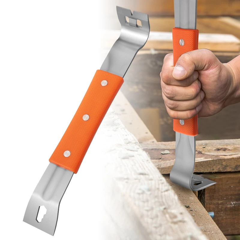 Pry Bar Stainless Steel Nut Crowbar with M4-M6 Hexagon Socket and Wrench Angle Head Nail Puller for prying lifting Pry Bar Stainless Steel Nut Crowbar with M4-M6 Hexagon Socket and Wrench Angle Head Nail Puller for prying lifting