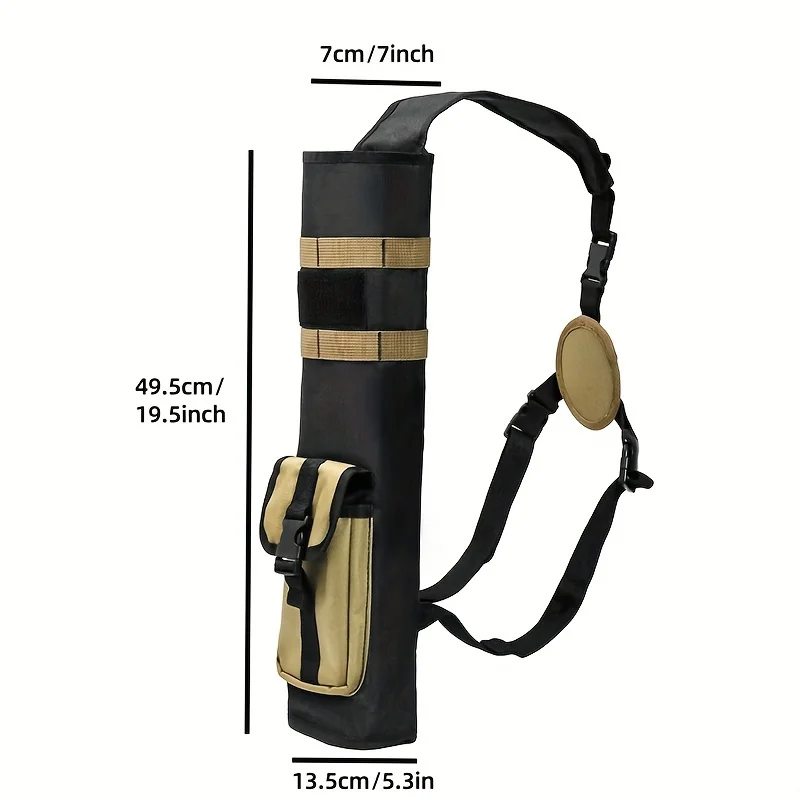Pskook archery Lightweight Back Arrow quiver Dual Use Foldable Compact Hip Arrows Bag with Molle System Pocket Hanged