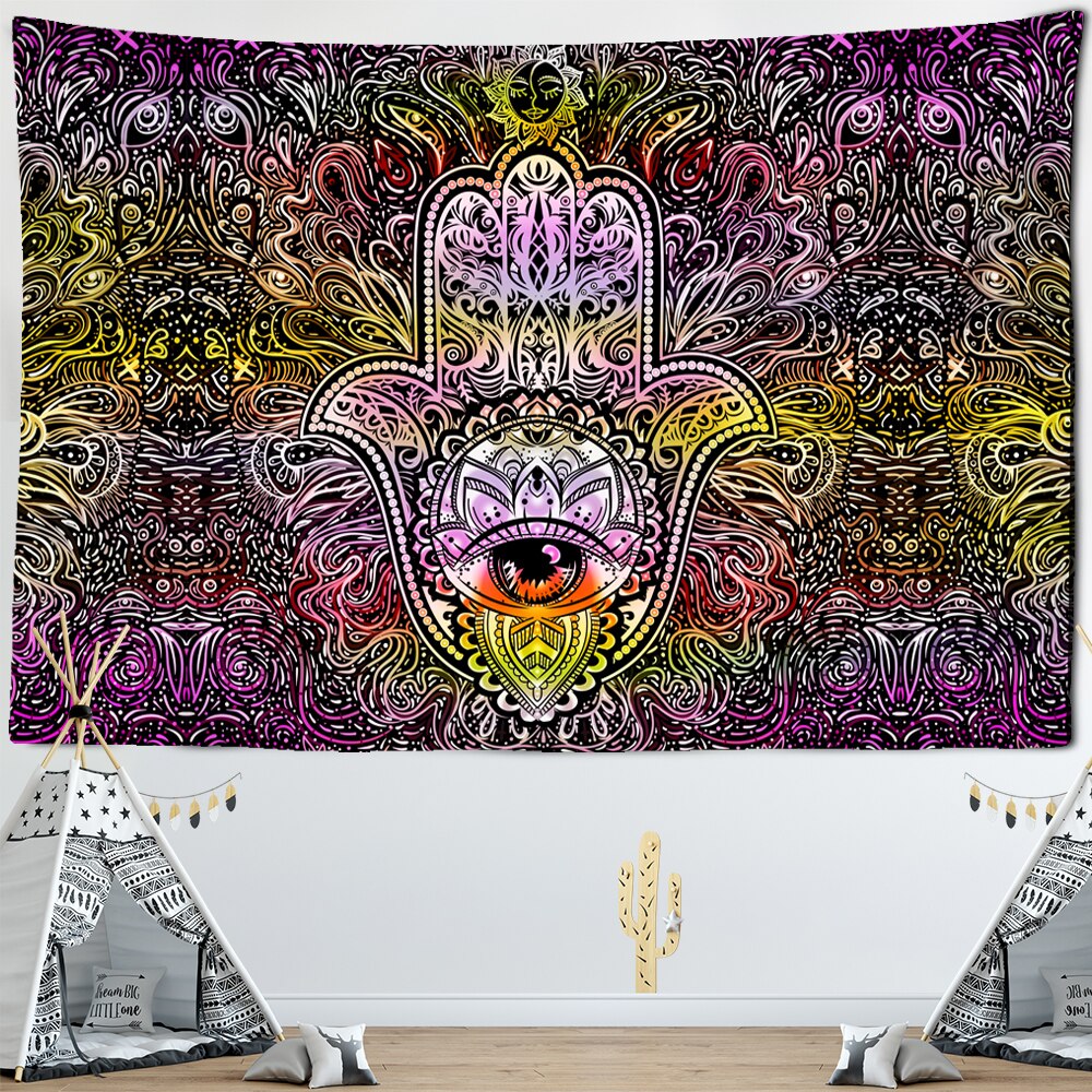 Psychedelic Hanging Hamsa Tapestry