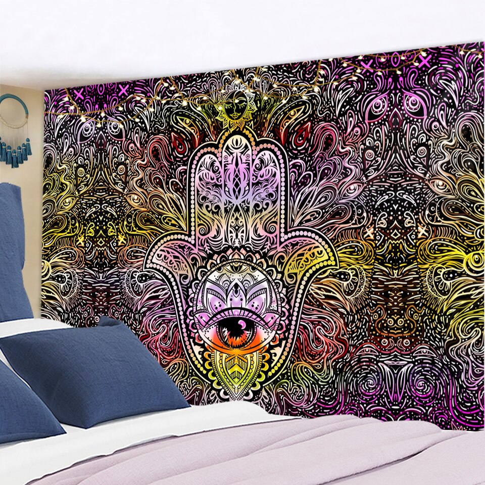 Psychedelic Hanging Hamsa Tapestry Psychedelic Hanging Hamsa Tapestry