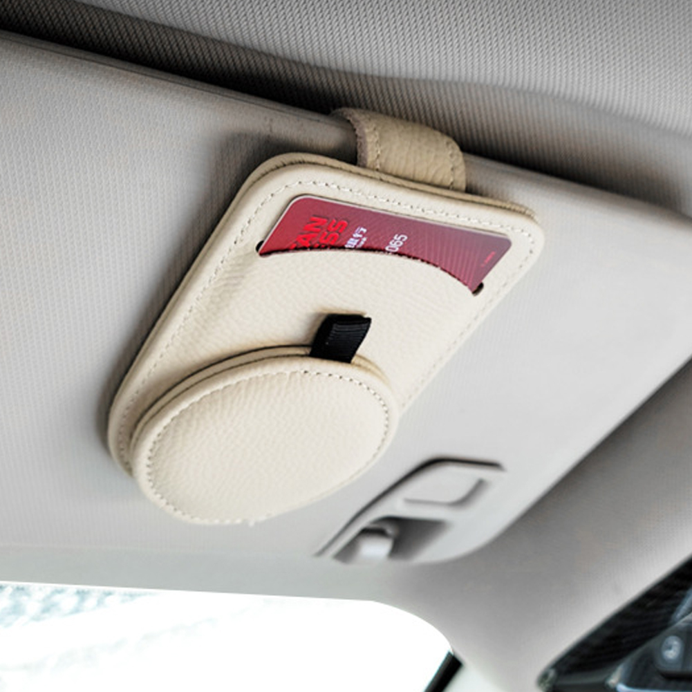 PU Leather Car Visor Sunglass Holder