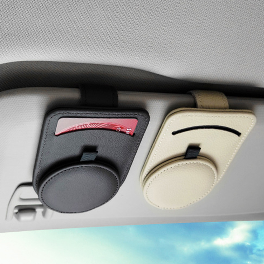 PU Leather Car Visor Sunglass Holder