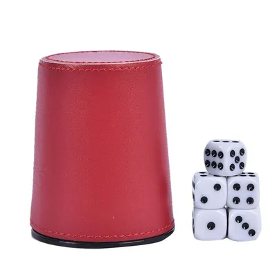 PU Leather Dice Cup with 5 Dice PU Leather Dice Cup with 5 Dice