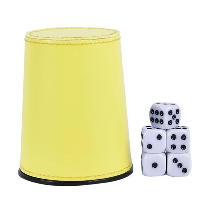 PU Leather Dice Cup with 5 Dice PU Leather Dice Cup with 5 Dice