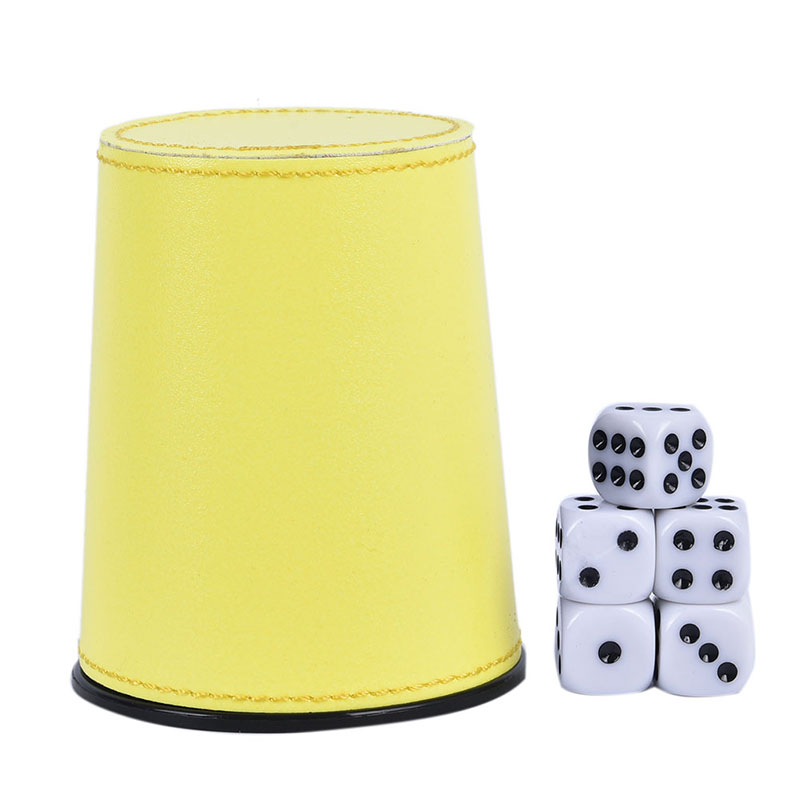 PU Leather Dice Cup with 5 Dice PU Leather Dice Cup with 5 Dice