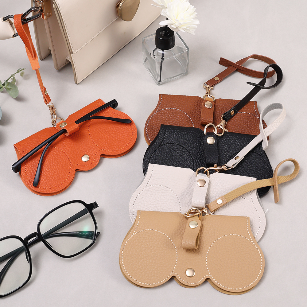 PU Leather Glasses Pouch with Strap PU Leather Glasses Pouch with Strap