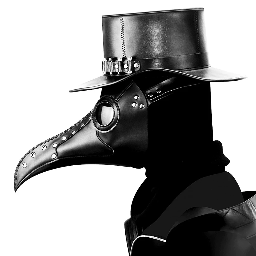 PU Leather Plague Doctor Mask Scary Steampunk Halloween Cosplay Gothic Festival Funny Face Props Carnival Masquerade PU Leather Plague Doctor Mask Scary Steampunk Halloween Cosplay Gothic Festival Funny Face Props Carnival Masquerade