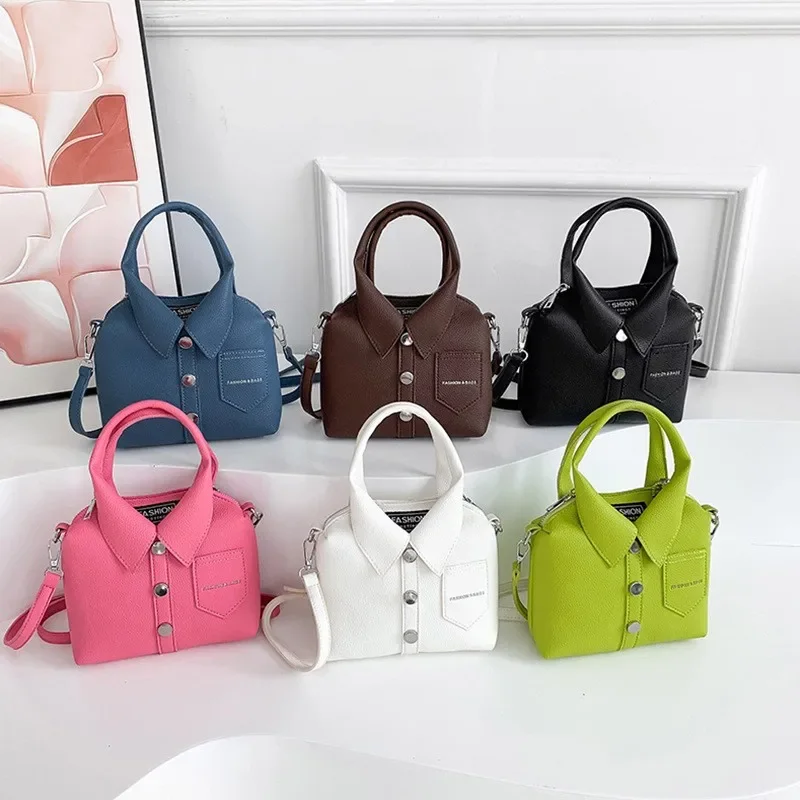 PU Square Compact Shoulder and Crossbody Bags Zipper Unique Design High Quality Hand Bags for Women