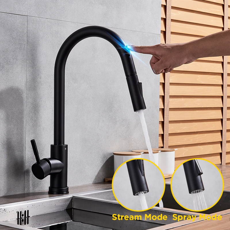 Pull Out Sensor Black Kitchen Faucet Sensitive Touch Control Faucet Mixer For Kitchen Touch Sensor Kitchen Mixer Tap Pull Out Sensor Black Kitchen Faucet Sensitive Touch Control Faucet Mixer For Kitchen Touch Sensor Kitchen Mixer Tap